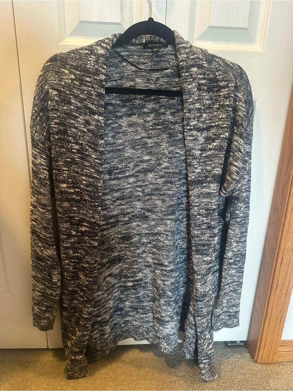 Open-Front Marled Knit Cardigan